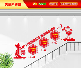 清廉社区楼梯文化墙