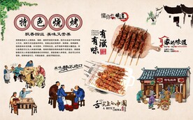烧烤背景墙