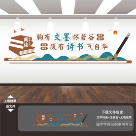图书馆阅读书室文化墙