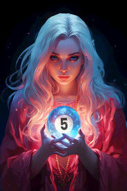 创意台球魔法美女壁画展板挂画
