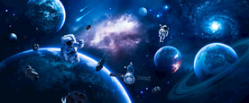 银河星球外太空陨石宇宙卫星背景