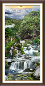 聚宝盆山水画