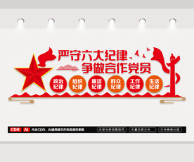 六大纪律文化墙