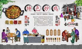 炒鸡背景墙