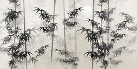 水墨竹林背景墙