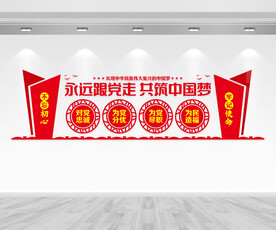 永远跟党走党建文化墙