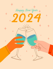 举杯迎接庆祝2024新年