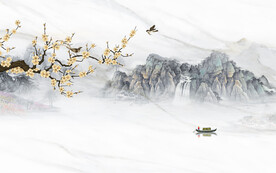 现代简约山水背景