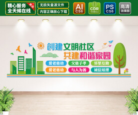 文明社区文化墙
