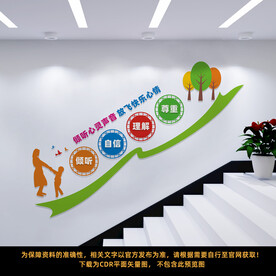心理咨询室楼梯文化墙