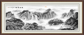 山水客厅画 国画中堂画 