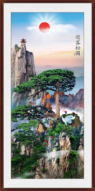 迎客松客厅迎客松山水画