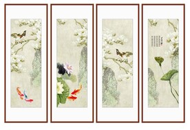 荷花国画
