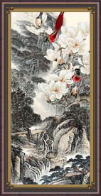 山水竖幅 