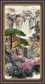 山水竖幅 