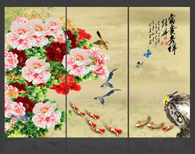 牡丹背景墙