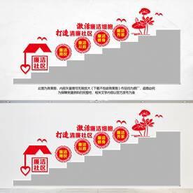 清廉社区楼梯文化墙