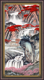 山水竖幅 