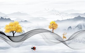 简约山水背景墙
