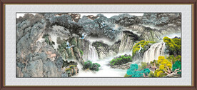 招财山水画 