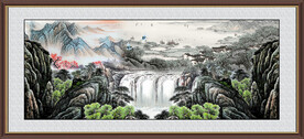 招财山水画 