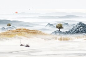 新中式抽象山水画