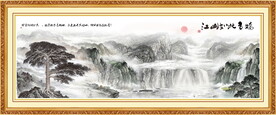 迎客松旭日东升迎客松