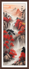 高山流水山水画