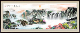 国画山水壁画 