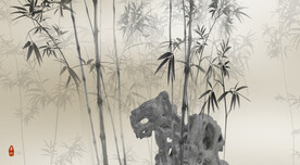 意境水墨竹子背景墙