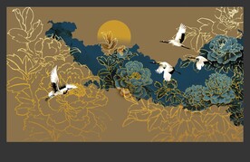 写意花鸟壁纸壁画牡丹