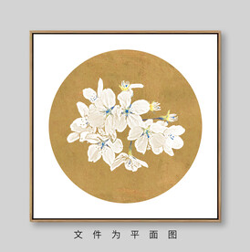写意新中式装饰画樱花