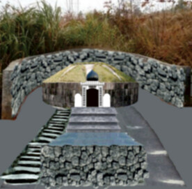坟墓地鸟瞰图