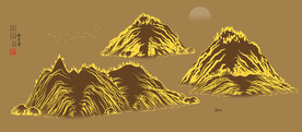 新中式抽象山水画