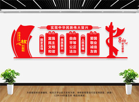 核心价值观党建文化墙