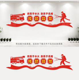 消防救援文化墙