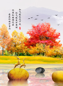 发财树 招财树 新中式装饰画 