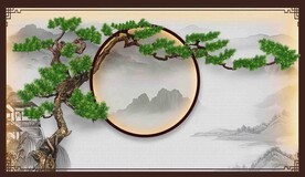 新中式背景墙 