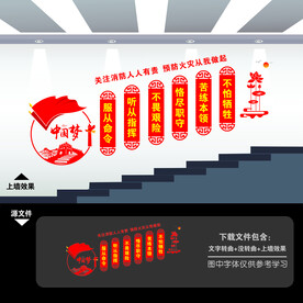 消防救援楼梯文化墙
