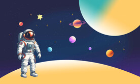 宇航员星空背景墙