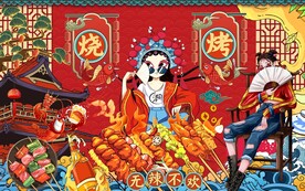 烧烤背景墙