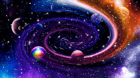 彩色宇宙旋涡星空背景墙