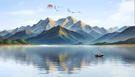 山水水墨风景