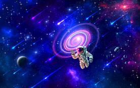 彩色宇宙旋涡星空背景墙