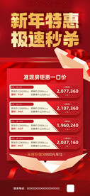 新年特惠限时秒杀优惠海报