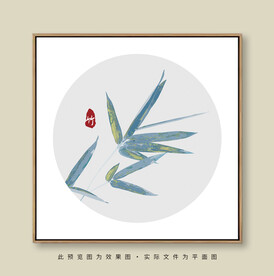 写意新中式装饰画竹子
