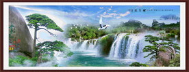 迎客松山水画
