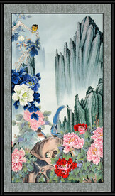 竖幅山水画 
