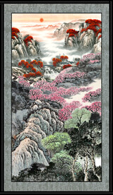 竖幅国画山水 