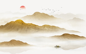 金色山水画